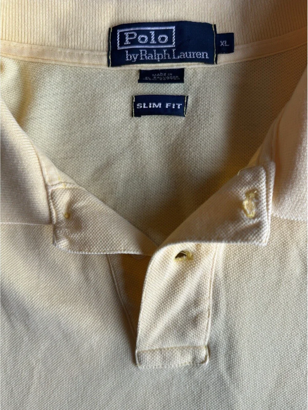 Polo Ralph Lauren Slim Fit Polo Shirt Men’s XL Yellow Blue Pony Logo